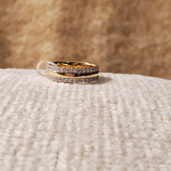 New Elegant Gold and Silver 925 Women's Ring - Picture 3 of 5